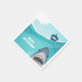 Hai Birthday Pool Party Junge Ozean Unter Meer Serviette (Ecke)