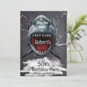 Hai - Birthday Save the Date Haiangriff, (Stehend Vorderseite)