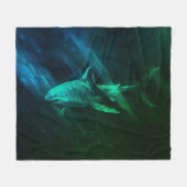 Hai Blau-Grün 50 x 60 Fleece-Decke Fleecedecke (Vorderseite (Horizontal))