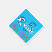 Hai Blauer Ozean Kinder jeden Geburtstag Serviette (Ecke)