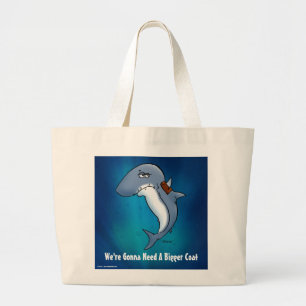 Hai braucht eine größere Kittel Funny Blue Bag Jumbo Stoffbeutel