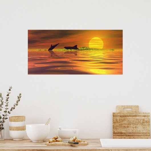 Hai-Delphin Das Spiel des Lebens Poster (Küche)