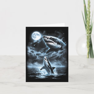 Hai der beim Mond heult 90er Retro Karte