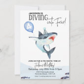 Hai Einladung zum Geburtstag - Tauchen in VIER (Vorderseite)