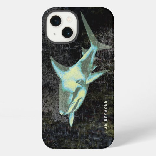 Hai erschüttert Schwarz iPhone Hülle (Rückseite)