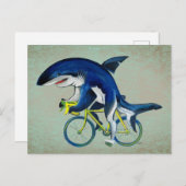 Hai fahren mit dem Fahrrad Postkarte (Vorne/Hinten)