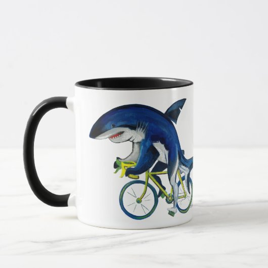 Hai fahren mit dem Fahrrad Tasse (Links)