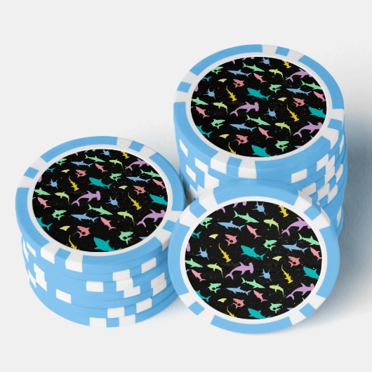 Hai farbenfroher Schatten auf der Dunklen Galaxie Pokerchips (Stapel)