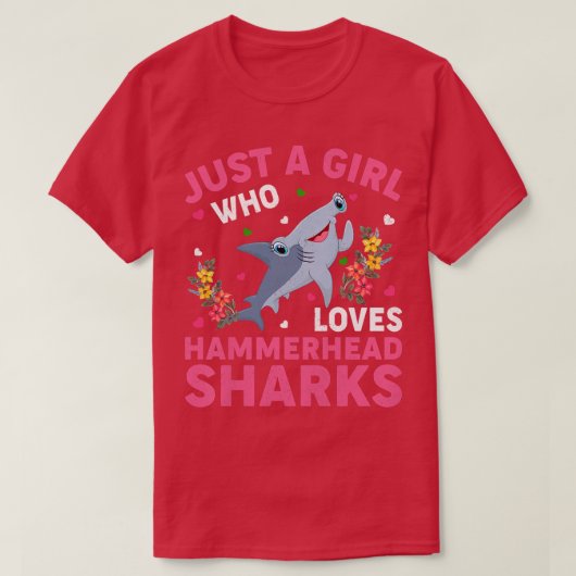 Hai Fisch Lover Nur ein Mädchen, die Hammerhead Li T-Shirt (Design vorne)