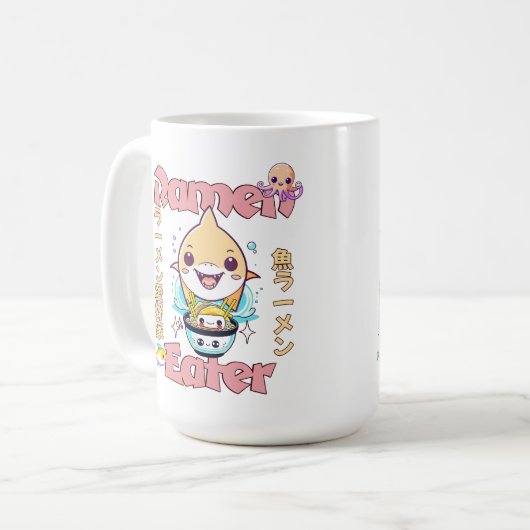 Hai Fisch Ramen Eater - asiatische Lebensmittel Li Kaffeetasse (Vorderseite Links)