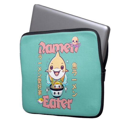 Hai Fisch Ramen Eater - asiatische Lebensmittel Li Laptopschutzhülle (Vorderseite Links)