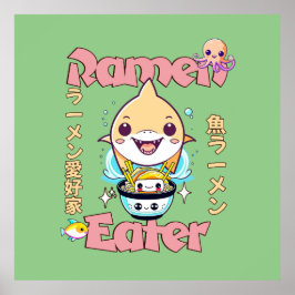 Hai Fisch Ramen Eater - asiatische Lebensmittel Li Poster