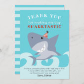 Hai-Fische Geburtstagsparty Dankeskarte (Vorne/Hinten)