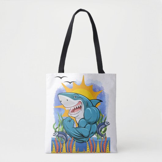 Hai Flechten Muskeln Sea Life und Sunshine Style Tasche (Vorderseite)