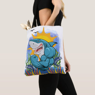 Hai Flechten Muskeln Sea Life und Sunshine Style Tasche