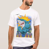 Hai Flechten Muskeln Sea Life und Sunshine Unisex T-Shirt (Vorderseite)