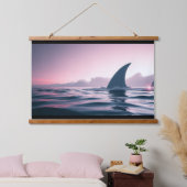 Hai-Flossen-Power Wandteppich Mit Holzrahmen (Schlafzimmer)