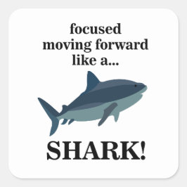 Hai fokussiert sich wie ein Hai nach vorn bewegen Quadratischer Aufkleber