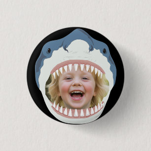 Hai-Futter Dein Foto von Haien gefressen Button
