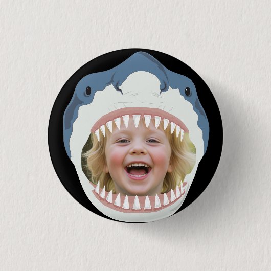 Hai-Futter Dein Foto von Haien gefressen Button (Vorderseite)