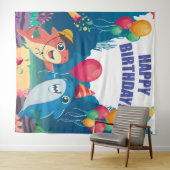 Hai-Geburtstagsfeier Hintergrund Foto Banner Wandteppich (Beispiel (Horizontal))