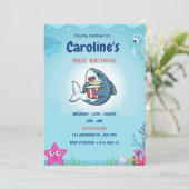 Hai Geburtstagsparty Einladungen für Kinder (Stehend Vorderseite)