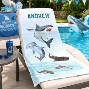 Hai-Geburtstagspool-Party-Handtuch-Gunstgeschenk Strandtuch