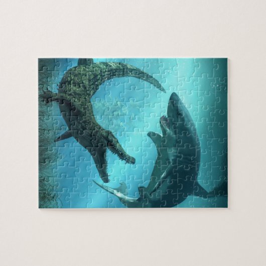 Hai gegen Krokodil Puzzle (Horizontal)