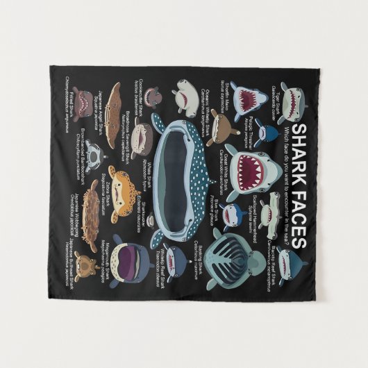 Hai-Gesichter, die Gewollt werden, um zu begegnen Wandteppich (Vorderseite (Horizontal))