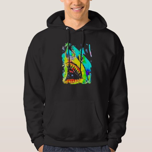 Hai Gesichtsfisch Pop Art Hoodie (Vorderseite)
