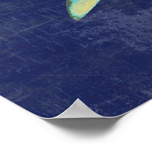 Hai gestörtes Blau Poster (Ecke)