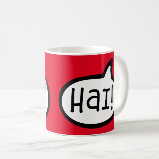 Hai! Hallo in Manx, Isle of Man Kaffeetasse (VorderseiteRechts)