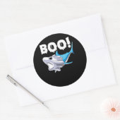 Hai Halloween Boo Ghost Shark Geschenk Männer Runder Aufkleber (Umschlag)