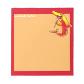 Hai hält Bleistift lustigen Cartoon anpassbar Notizblock (Vorderseite)