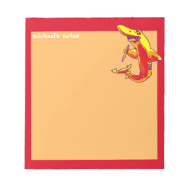 Hai hält Bleistift lustigen Cartoon anpassbar Notizblock