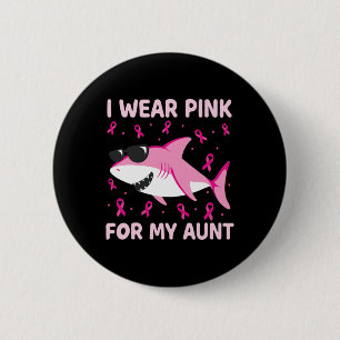 Hai ich trage Rosa für meine Tante Brustkrebs Kind Button