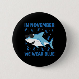 Hai im November tragen wir blauen Diabetes Kinder  Button