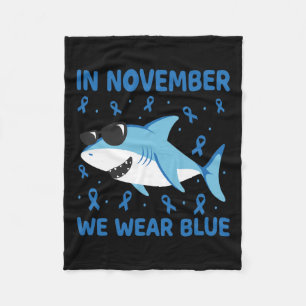 Hai im November tragen wir blauen Diabetes Kinder Fleecedecke