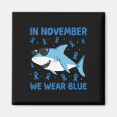 Hai im November tragen wir blauen Diabetes Kinder Magnet (Vorne)