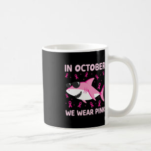 Hai im Oktober wir tragen rosa Brustkrebs Kinder B Kaffeetasse