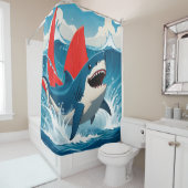 Hai im Ozean Duschvorhang (Beispiel)