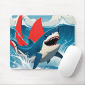 Hai im Ozean Mousepad (Mit Mouse)