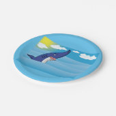 Hai im Ozean Pappteller (Schrägansicht)