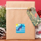 Hai im Ozean Quadratischer Aufkleber