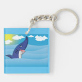 Hai im Ozean Schlüsselanhänger (Rückseite)
