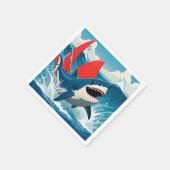 Hai im Ozean Serviette (Ecke)