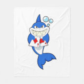 Hai im Poker mit Poker-Karten Fleecedecke (Vorderseite)