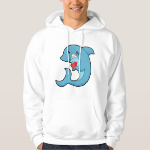 Hai im Poker mit Poker-Karten Hoodie