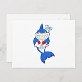 Hai im Poker mit Poker-Karten Postkarte (Vorne/Hinten)