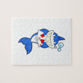 Hai im Poker mit Poker-Karten Puzzle (Horizontal)